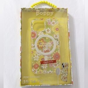 XO Poppy Floral iPhone 15/14/13 Case Magsafe Compatible Daisy Print, NEW